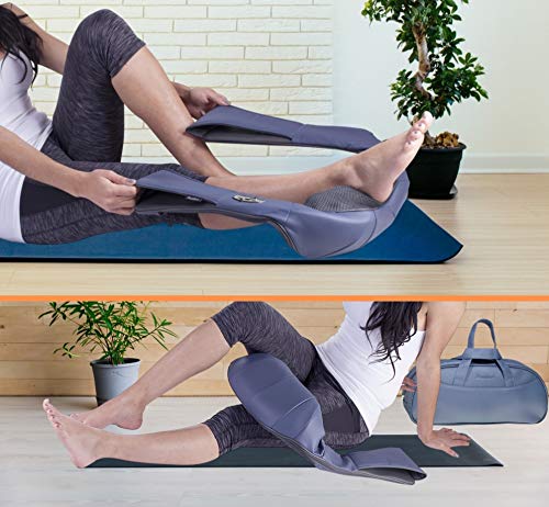 Bruntmor Cordless Rechargeable Neck & Back Pain Relief Products | Shiatsu Massager 3-D Deep Kneading Portable Full Body Massager Back Massager For Back Pain With Heat | Ideal For Relieving Shoulder #TOP2