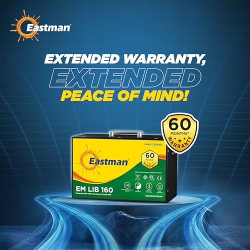 Image of Eastman EM LIB 160 Smart Lithium-Ion Inverter Battery 12.8V 100Ah for Home, Office & Shops | Universal Compatible | Lead Acid Replacement | Zero Maintenance | Fast Charging | 5 Years Warranty