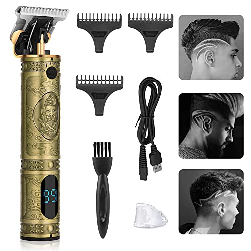 Hair Clippers for Men, Professional T Blade Hair Trimmer Electric Haircut, Grooming Rechargeable Cordless Cutting Trimmer Kit for Beard & Hair with Sharp Titanium Precision for Home & Barber Use thumbnail