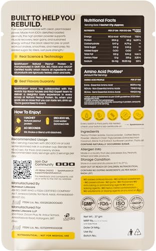 Image of SparkFusion Natural Peanut Protein Isolate- 12 Pack -25g Protein, 5g BCAA, Zero Sugar, Gut-Friendly, Vegan, Lab-Tested, No Artificial Additives (444g, Assorted Flavour)
