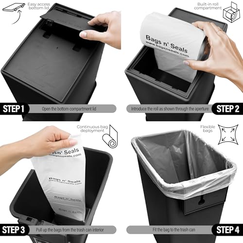 Caneca de basura rectangular 8.75 galones color negro miniatura 5