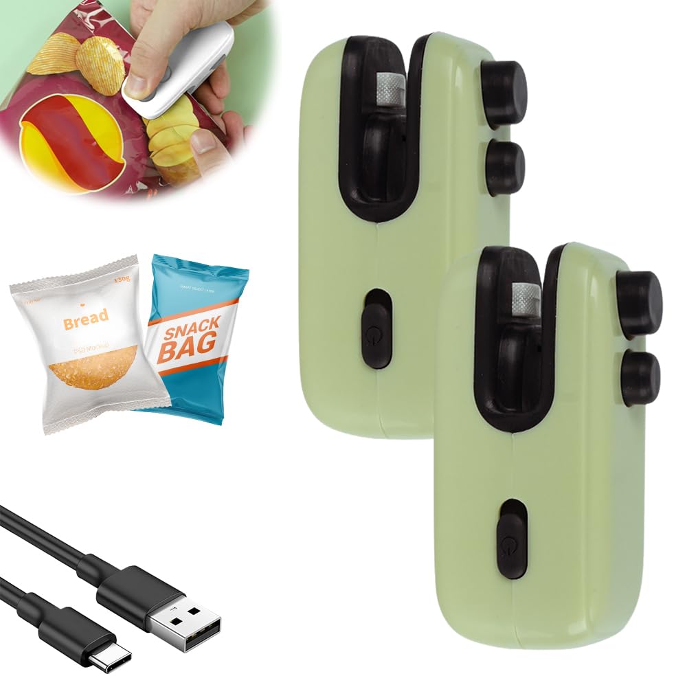 Mini Bag Sealer, USB Rechargeable Bag Sealer 4 In 1 Bag Cutter and Sealer, 2025 Portable Handheld Vacuum Food Sealer Bag Sealing Machine for Plastic