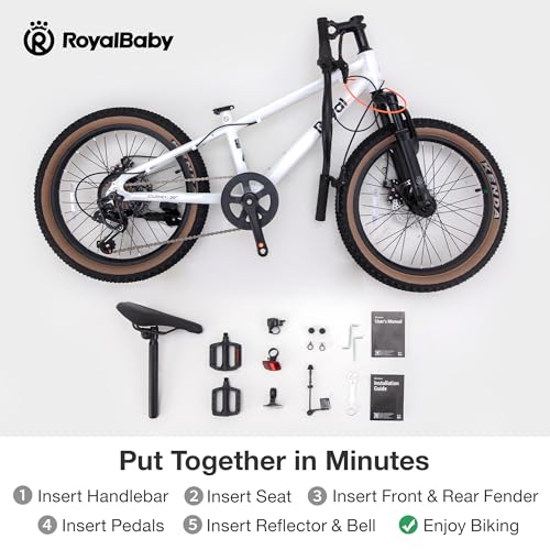 Image of RoyalBaby Kids Mountain Bike for Boys and Girls, Ultra-Light Aluminum 20-26 Inch Wheel Bicycle for 6-14 Years Old Children, 7 /21-Speeds Drivetrain