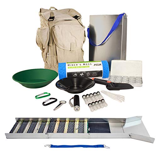 ASR Outdoor Deluxe Aluminum Folding Sluice Box Backpack Kit Gold Prospecting