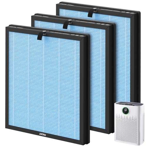 Image of 3 Pack HAP603 Replacement Filter Compatible with ECOSELF HAP603 / HAP603WF Air Purifier, 3-in-1 H13 True HEPA Filter with Activated Carbon, # RFHAP603, Blue