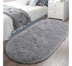LOCHAS Ultra Soft Children Rugs Room Mat Modern Shaggy Area Rugs Home Decor 2.6' x 5.3', Grey