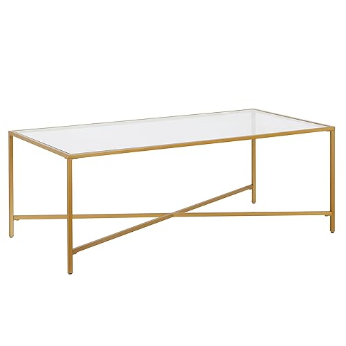 Henley 48'' Wide Rectangular Coffee Table with Glass Top in