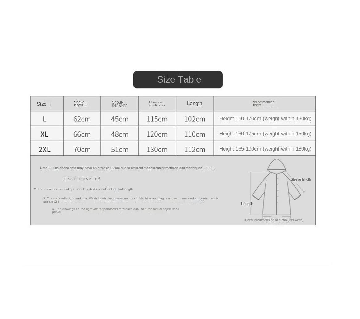 Capa de Lluvia Reutilizable Chaqueta De Lluvia Impermeable Ligera Con Capucha Para Mujer Al Aire Libre, Abrigo Largo Cálido Cortavientos Ropa de Agua para Exteriores