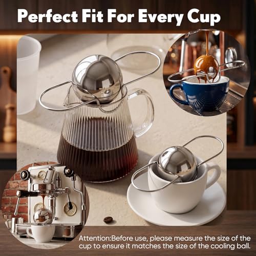 4 Pack de Esferas de Enfriamiento de Acero Inoxidable para Espresso miniatura 5