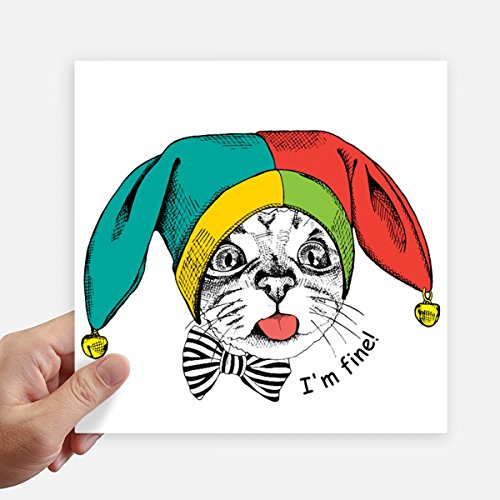Autocollant carré chat pour ordi et valise de 20cm - 2
