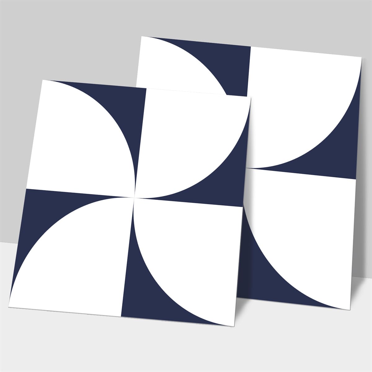 Azulejos de cerámica para pared, adhesivos para azulejos de 20 x 20 cm, color azul y blanco, para cocina y baño (24 unidades)
