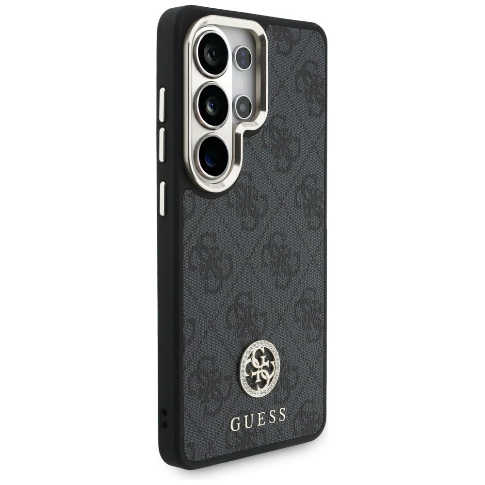 CG MOBILE Guess etui + smycz 4G, duża bransoletka ze strasu, trójkątna bransoletka kompatybilna z MagSafe do Samsung Galaxy S26 Ultra (czarna)