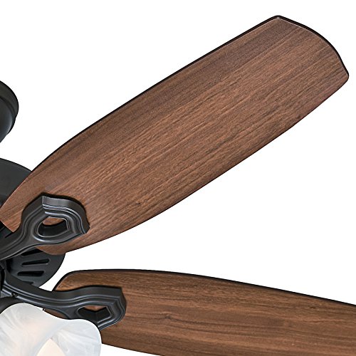 Hunter Fan 42 Inch Traditional Snow White Ceiling Fan With Three-Light Fitter And Swirled Marble Glass, 5 Blade (Renewed) (New Bronze) #TOP4