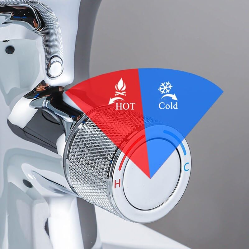 Robinet thermostatique avec affichage de température pour vasque et bain