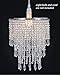 Waneway 3 Tiers Ceiling Chandelier Pendant Light Shade with Acrylic Jewel Droplets, Beaded Lampshade with Chrome Frame and Clear Beads, Diameter 8.7 inches, Clear