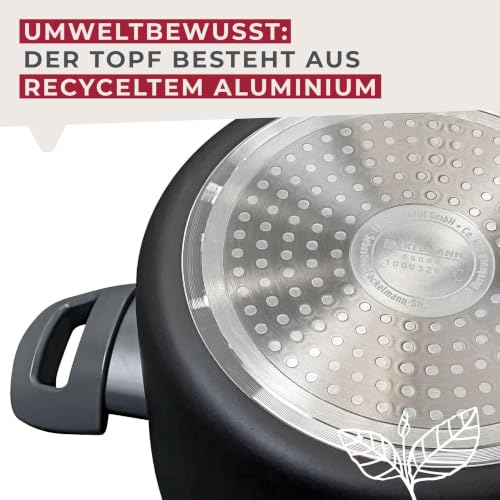 FACKELMANN Kochtopf Statement 20cm – Topf mit keramischer Beschichtung – Recyceltes Aluminium mit Antihaft-Beschichtung – PFAS-frei… – Ansicht 6