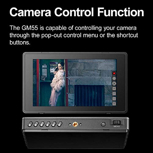 Image of Godox GM55 5.5 Inch On-Camera Monitor,IPS 4K HDMI Output Field Video Monitors Touch Screen 1920x1080 3D LUT for DSLR ILDC Cameras Monitor