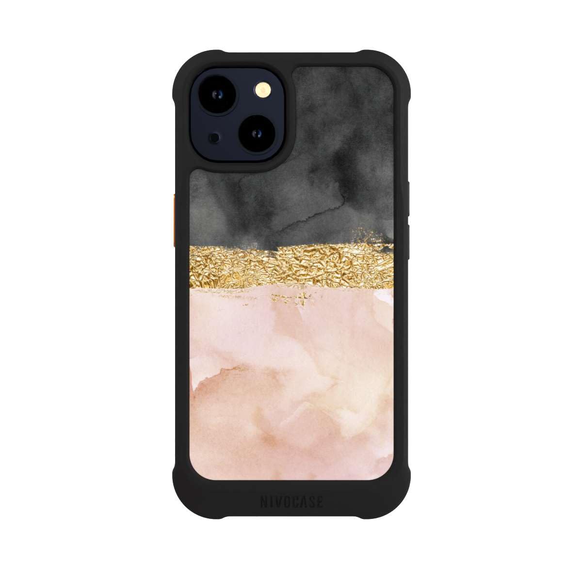Custodia per Apple iPhone 14 Marmo Glitter Look Acquerello