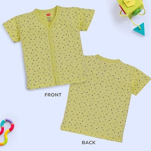 Image of LuvLap Baby Girls Regular Fit 100% Cotton Half Sleeves Girls Jhabla Shirt Pack of 4