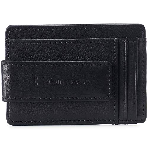 Alpine Swiss Harper Mens RFID Slim Money Clip Fron