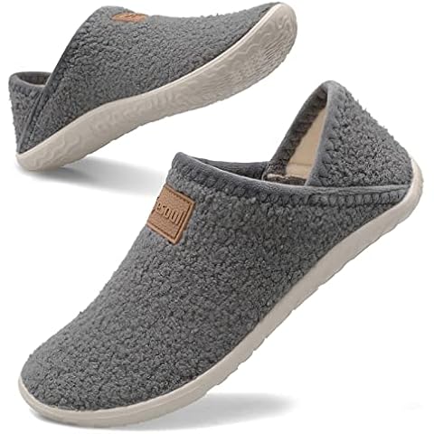 Spesoul Fuzzy House Slippers for Women Men Indoor Closed Back Lightweight Cozy Faux Furry Lining Barefoot House Shoes Slipper Socks for Bedroom Home Office Yoga Outdoor Walking Shoes 6.5-7.5 Women/5-5.5 Men Cover