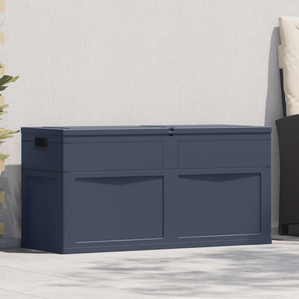 Outdoor Aufbewahrungsbox 320L Gartenbox Schwarz Stauraum für Kissen Decken Werkzeuge robuste Kunststoff Truhe mit Holzoptik für Innen und Außen