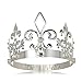DcZeRong King Crowns Adult Prince Men Birthday Prom Kings Costume Full Round Metal Crystal Crown