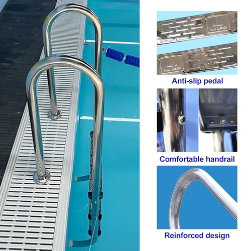 Escalera para piscina de acero inoxidable 2 peldaños miniatura 4