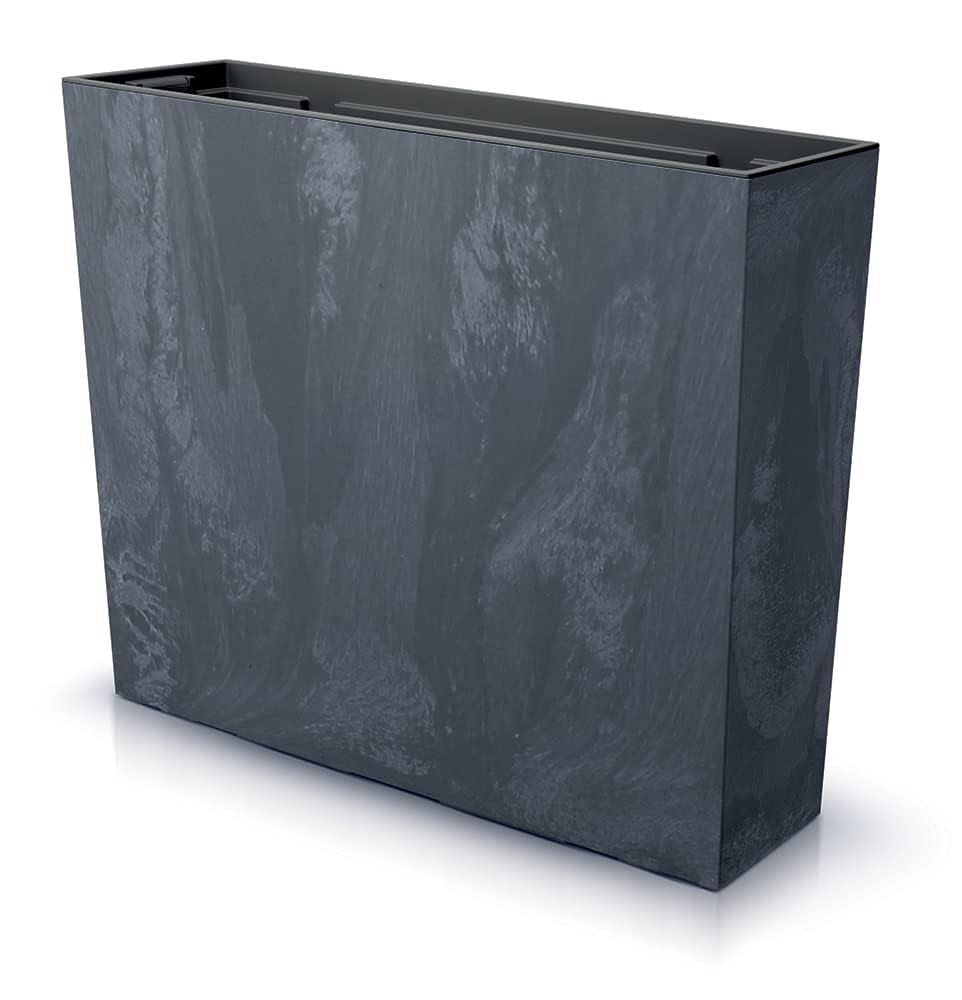 BirnePower Blumenkasten Blumentopf Balkonkasten Pflanzkasten Blumenkübel Beton Optik Pflanzgefäß Tower 77cm x 69cm mit Pflanzeinsatz (Anthrazit Beton)
