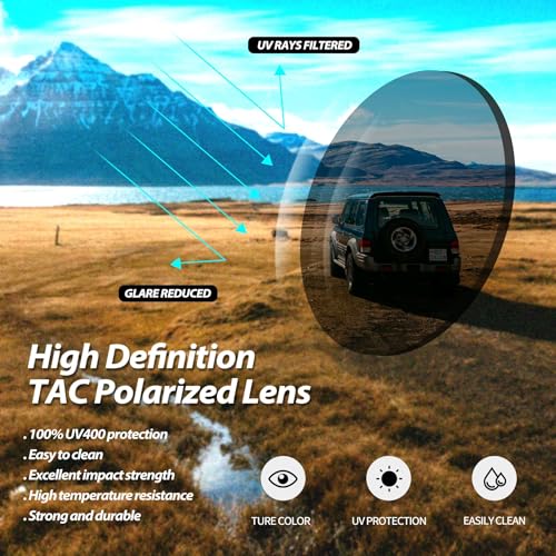Image of Joopin Polarized Sunglasses Men Women UV400 Protection, Big Chunky Square Sun Glasses, Designer Shades Retro Sunnies Driving