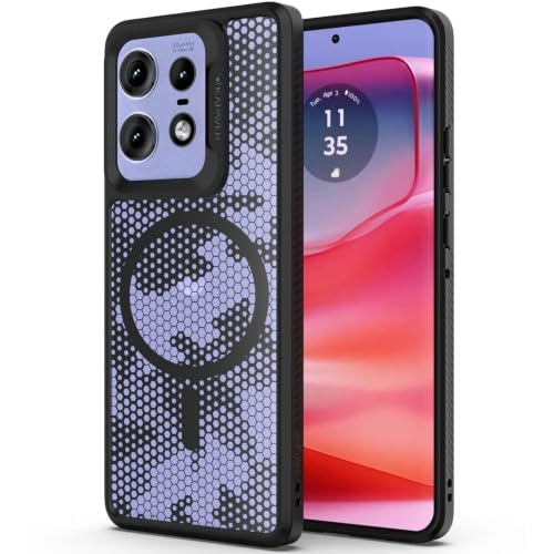 Image of KAPAVER Impulse Back Cover Case for Motorola Edge 50 Pro (Honey Comb-Black, Mag-X)