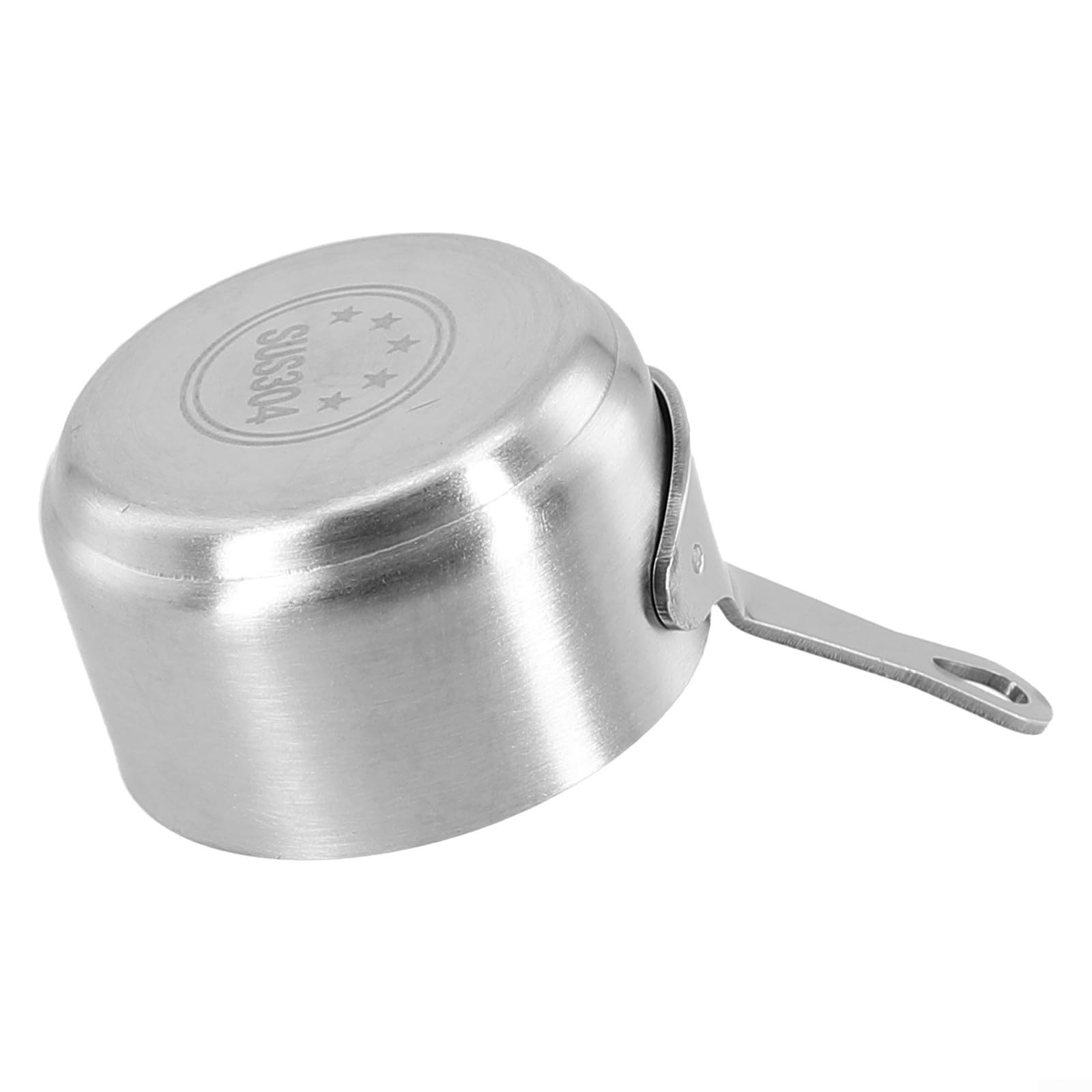 VALICLUD Casserole En Acier Inoxydable Avec échelle Interne Pratique Pour Verser Lhuile Avec Double Bec Verseur Anti Adhesif