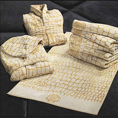 Preisvergleich Produktbild Roberto Cavalli Bademantel aus Frottee Kokosnuss Gold-S / M
