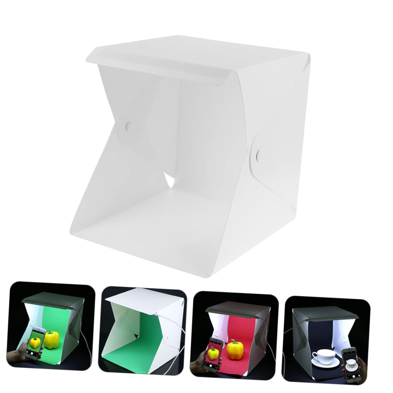 DIYEAH Led Light Box 2 Backgrounds Small Photo Studio Box for Photography Booth
