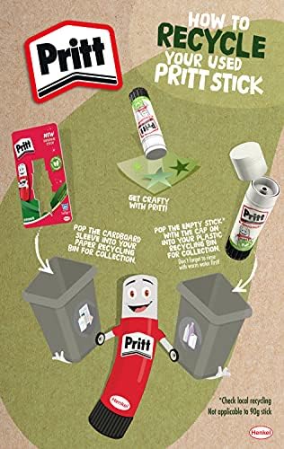 Pritt Glue Stick, Safe & Child-Friendly Craft Glue for Arts & Crafts Activities, Strong-Hold adhesive for School & Office Supplies, 1x22g Pritt Stick
