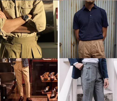 Mens Suit Pants Classic Gurkha Pants Formal Business Stretch Dress Trousers4