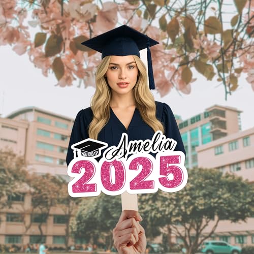 image for EZISHIPS Graduation Big Head Cutout – Custom Big Face on a Stick, Pe