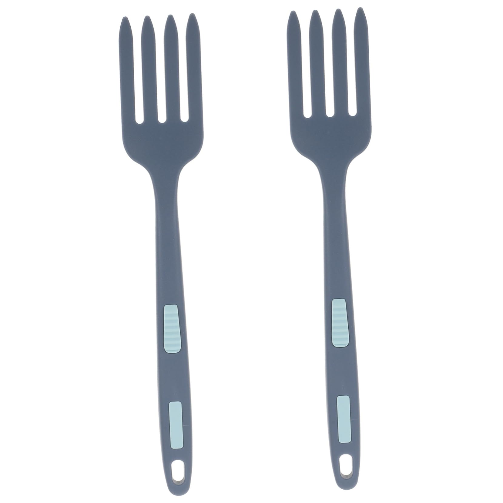 PRETYZOOM Set of 2 Kitchen Forks Silicone Pasta Forks for Cooking Non-slip Heat Resistant for Daily Use