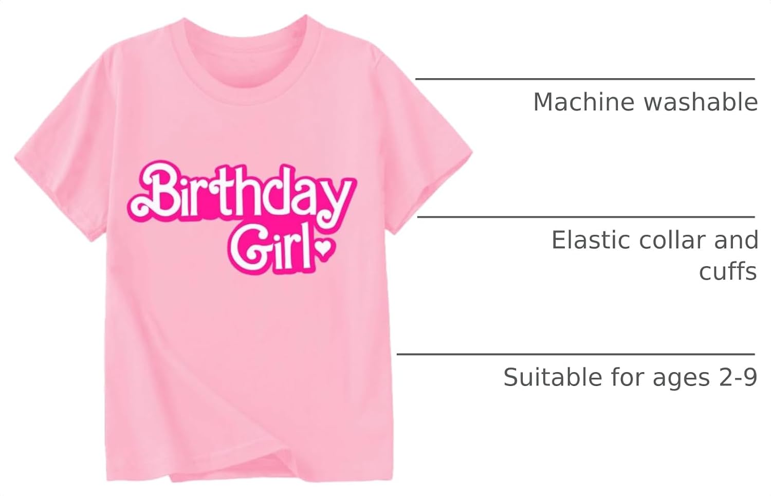 Birthday Girl Shirt 2nd 3rd 4th 5th 6th 7th 8th 9th Girls Birthday Tshirts Cotton Short Sleeve Tees