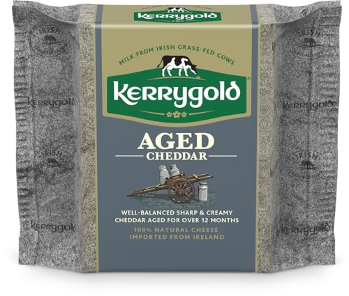 Kerrygold Aged Cheddar, 7 Ounce All-Natural Irish Cheddar Made with Milk from Grass-Fed Cows