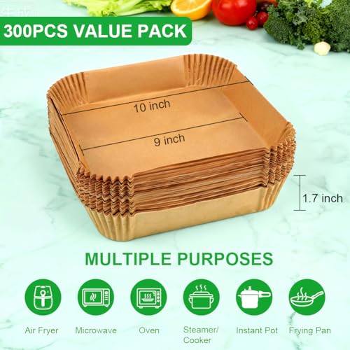 Image of BYKITCHEN 200PCS 10 Inch Large Air Fryer Liners for 8-12QT XL Airfryer
