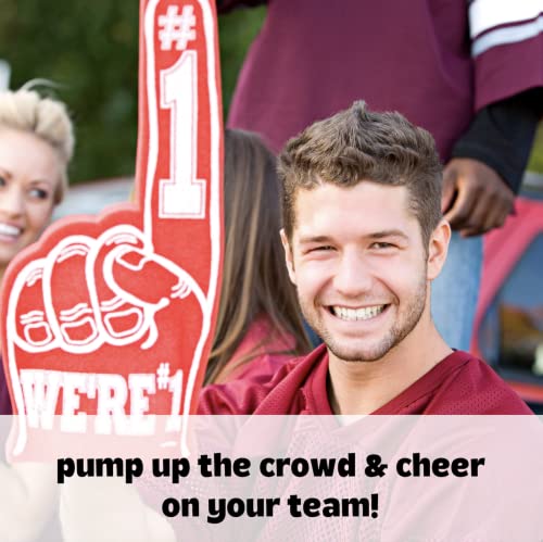 Giant Foam Finger 18 Inch- Number 1 Universal Foam Hand For All Occasions - Cheerleading For Sports - Exciting Vibrant Colors Use As Celebration Pom Poms- Great For Sports Events Games School Business #TOP5
