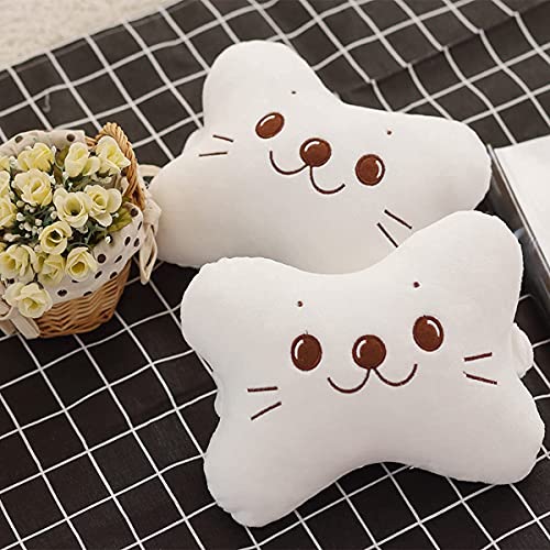 Image of Sexysamba Car Headrest Pillow,Cartoon Neck Pillow for Car,Comfortable Soft Car Seat Pillow for Driving,Head Rest Cushion,Cute Neck Pillow for Travelling and Home 2Pcs (White)