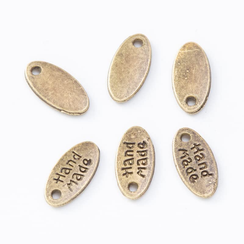 HOBBIESAY 150 pz Etichette in Legno Fatte A Mano Etichette in Legno Rettangolari Naturali Intagliate con Parole Bottoni in Legno con 2 Fori Decorazioni Personalizzate per Cucire