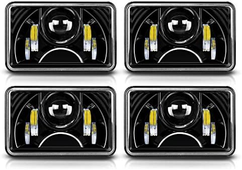 SPEAD-VMALL DOT Approved Rectangular 4X6 LED Headlight Projector W/ DRL Hi/Lo Beam Assemblies For Freightliner Fld120 Ford Kenworth T600 W900B T800 Chevy C10 K10 S10 H4651 H4656
