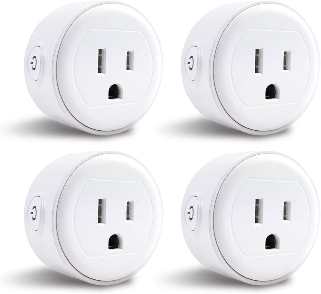 Best Review Dynamic Power WiFi Mini Plug, Smart Home Power Control Socket, Wireless Control Your Household Appliance from Anywhere, No Hub Required, Compatible with Alexa and Google Home (4PACK)