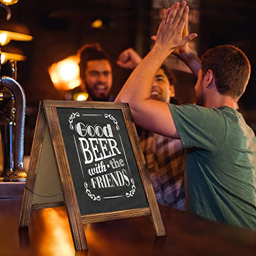 Rustic Whitewash Double Sided Chalkboard, 10"*14" Tabletop Stand, Small Countertop Chalkboard Easel With 8Pcs Liquid Chalk For Menu, Kitchen, Restaurants, Bar, Wedding And Home Decor #TOP4