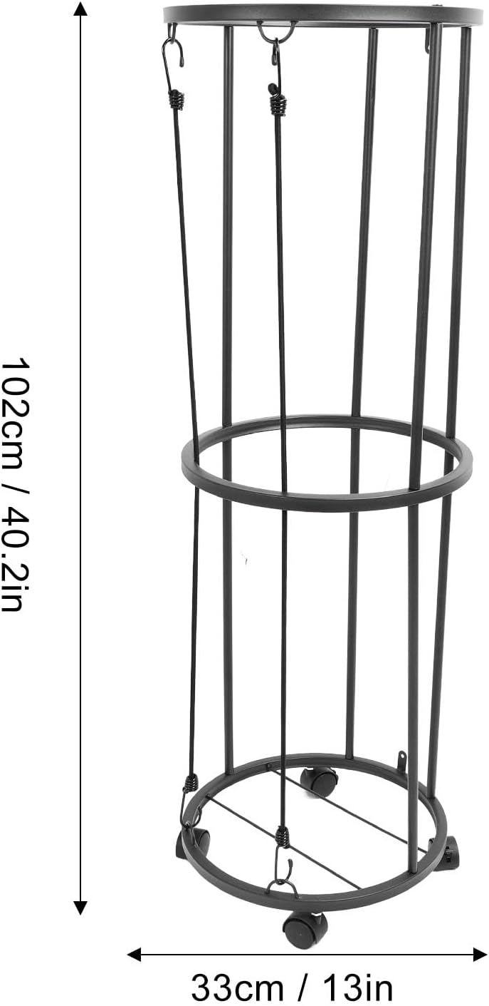 Ball Storage Rack Rolling Metal Lockable Ball Organizer for Basketball Soccer Volleyball Sturdy Steel Space Saving Design with Wheels for Home Gym Sports Equipment Storage
