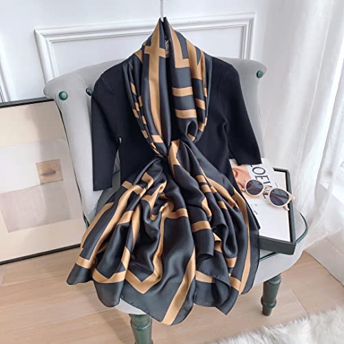 Image of MALINA Women's Polyester Silk Satin Stole Scarf - Soft Lightweight Fashion Wrap, Elegant Floral & Gradient Design, summer stole,Scarf For Women,Premium Stole,Large Size 180x90 cm'