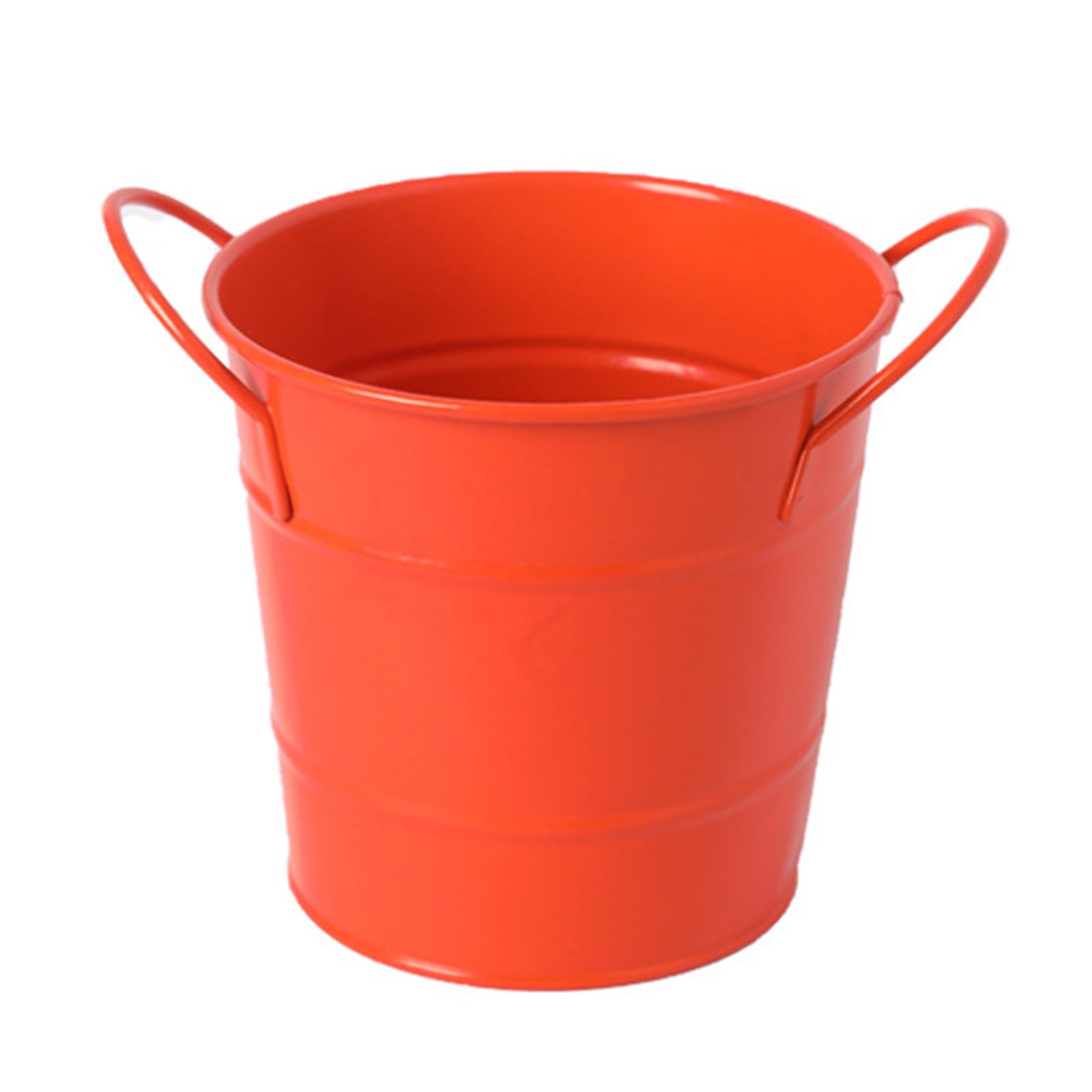 Tuxoiou Desk Organiser, Creative Iron Pen Pot, Durable Office Bucket for Stationery, Pens, Pencils & Makeup Brushes Orange